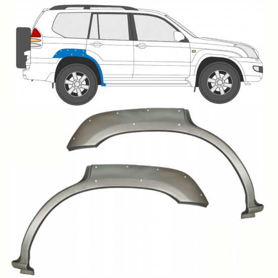 Pannello di riparazione parafango posteriore con foro per Toyota Land Cruiser 2003-2010 / Sinistra+Destra / Set 10214