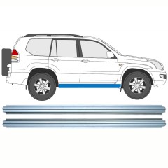 Pannello di riparazione sottoporta lamiera per Toyota Land Cruiser J120 2003-2010 / Sinistra = Destra (simmetrico) / Set 10578