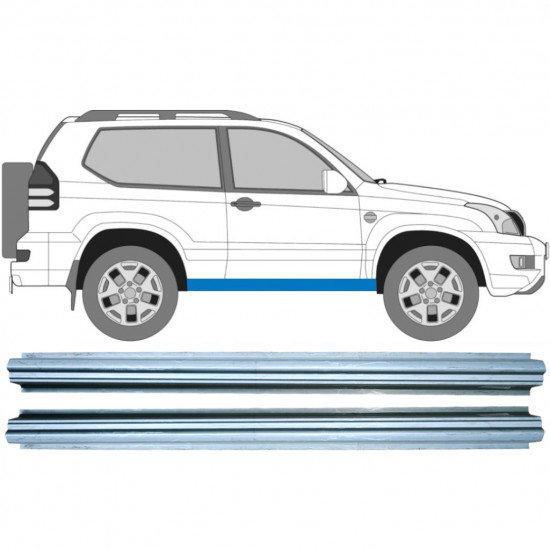 Pannello di riparazione sottoporta lamiera per Toyota Land Cruiser 2003-2010 / Sinistra = Destra (simmetrico) / Set 10277