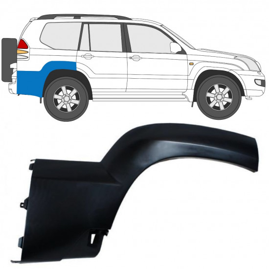 Modanatura laterale parafango posteriore per Toyota Land Cruiser J120 2003-2010 / Destra 12954