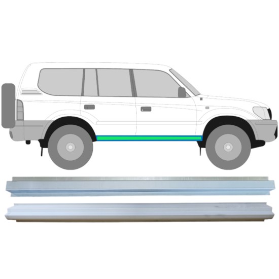 Pannello di riparazione sottoporta interno ed esterno per Toyota Land Cruiser J90 1996-2002 / Sinistra = Destra (simmetrico) / Set 14852 Pannello di riparazione sottoporta interno ed esterno per Toyota Land Cruiser J90 1996-2002 / Sinistra = Destra (simmetrico) / Set 14852