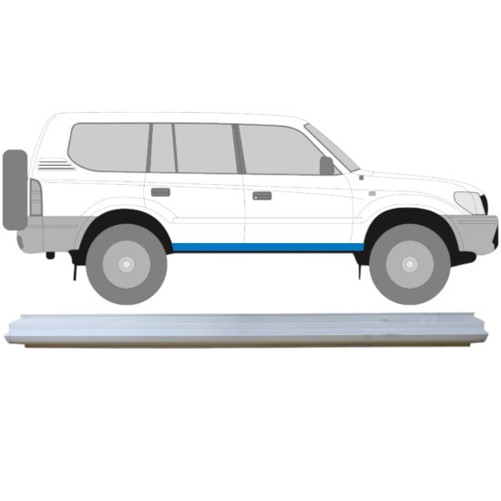 Pannello di riparazione sottoporta lamiera per Toyota Land Cruiser J90 1996-2002 / Sinistra = Destra (simmetrico) 14846 Pannello di riparazione sottoporta lamiera per Toyota Land Cruiser J90 1996-2002 / Sinistra = Destra (simmetrico) 14846