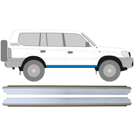 Pannello di riparazione sottoporta lamiera per Toyota Land Cruiser J90 1996-2002 / Sinistra+Destra / Set 14849 Pannello di riparazione sottoporta lamiera per Toyota Land Cruiser J90 1996-2002 / Sinistra+Destra / Set 14849