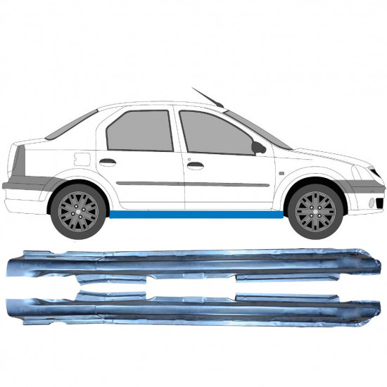 Sottoporta Lamiera Completo per Dacia Logan 2004-2009 / Sinistra+Destra / Set 6466