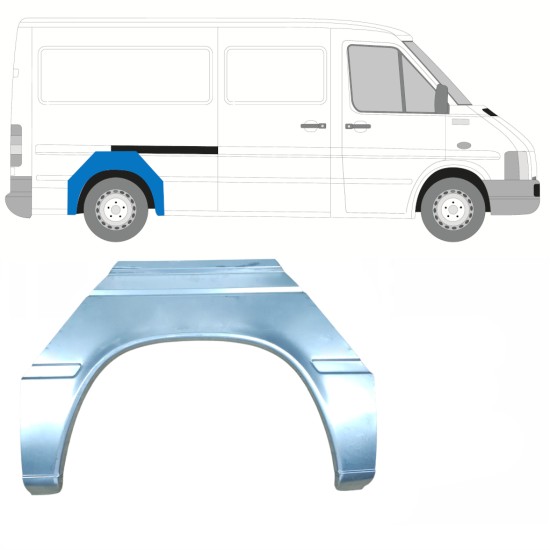 Pannello di riparazione parafango posteriore per Volkswagen LT 1996-2005 / Sinistra = Destra (simmetrico) 16598