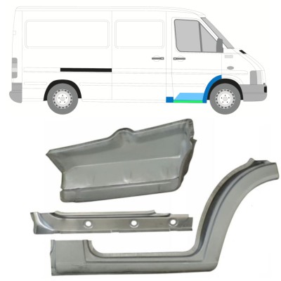 Lamiera di riparazione sottoporta interno, parafango e gradino anteriore per Volkswagen LT 1996-2005 / Destra 16573