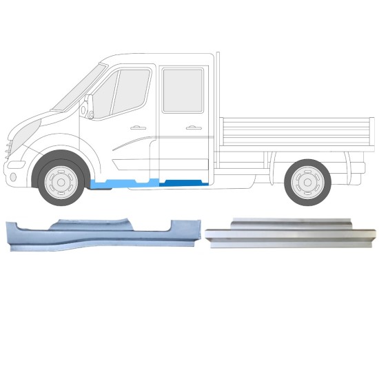 Set di pannelli di riparazione per Renault Master 2010- / Sinistra / Doppia cabina / 14912 Set di pannelli di riparazione per Renault Master 2010- / Sinistra / Doppia cabina / 14912