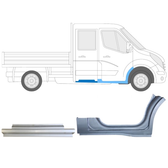 Set di pannelli di riparazione per Renault Master 2010- / Destra / Doppia cabina / 14913 Set di pannelli di riparazione per Renault Master 2010- / Destra / Doppia cabina / 14913