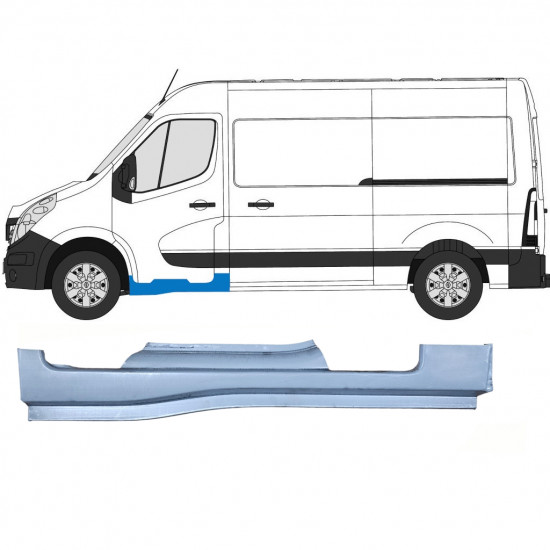 Pannello di riparazione davanzale della porta anteriore per Renault Master 2010- / Sinistra 10793