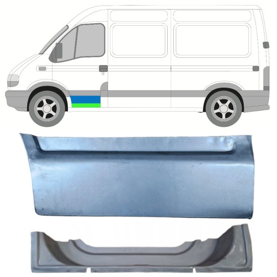 Lamiera di riparazione interno ed esterno porta anteriore per Nissan Interstar 2002-2010 / Sinistra 16881