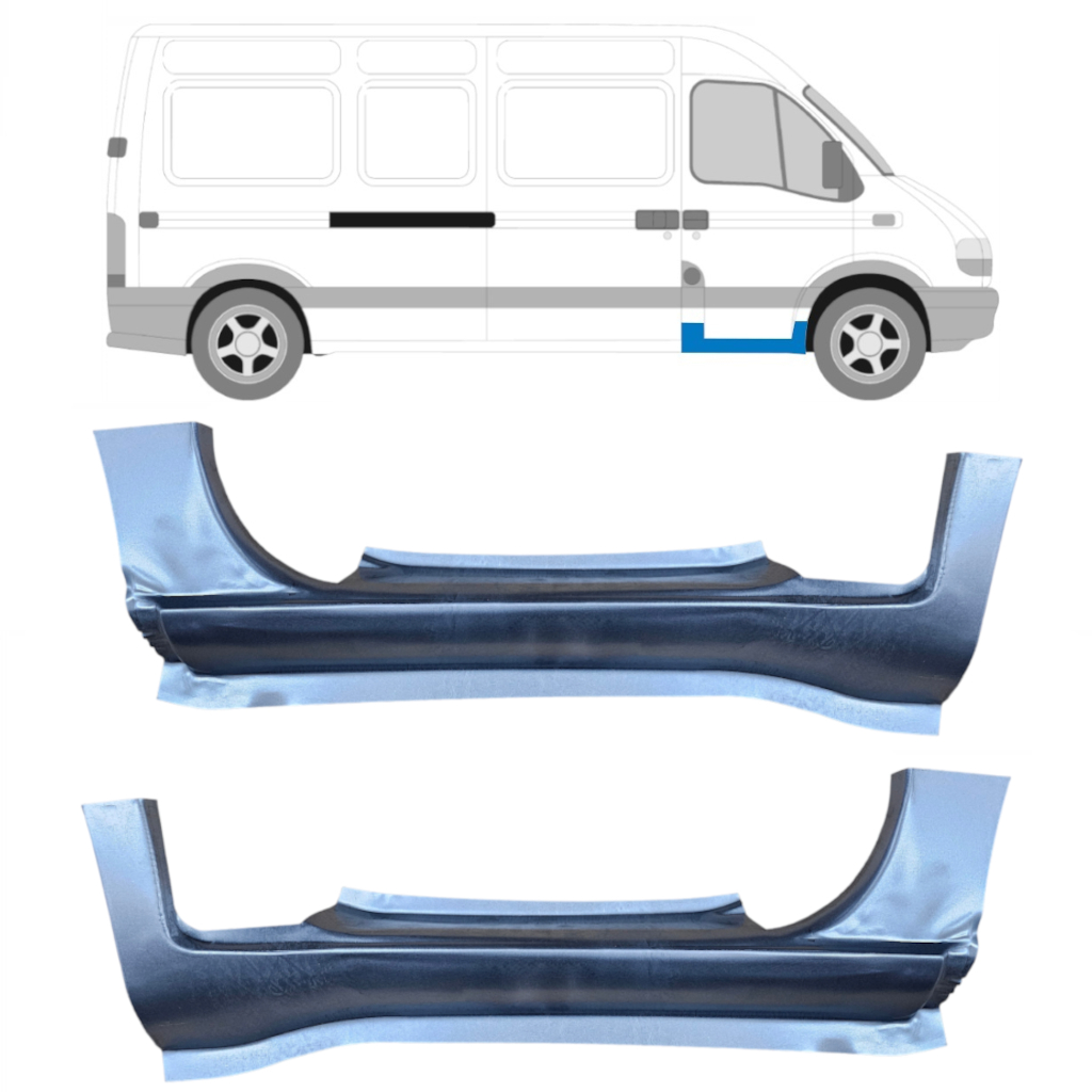 Pannello Di Riparazione Sottoporta Lamiera Per Renault Master 1998-2010 / Sinistra+Destra / Set 9451