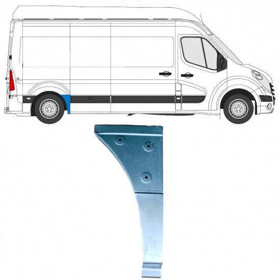Pannello di riparazione sezione anteriore parafango posteriore per Renault Master 2010- / Destra 12848