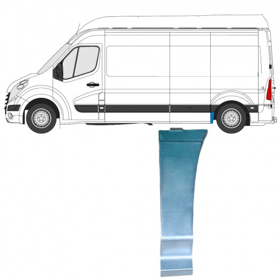 Pannello di riparazione sezione anteriore parafango posteriore per Renault Master 2010- / Sinistra 12847