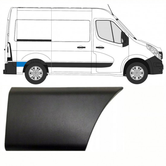 RENAULT MASTER 2010- BREVE PANNELLO DI RIFINITURA DELLA MODANATURA DIETRO RUOTA / DESTRA