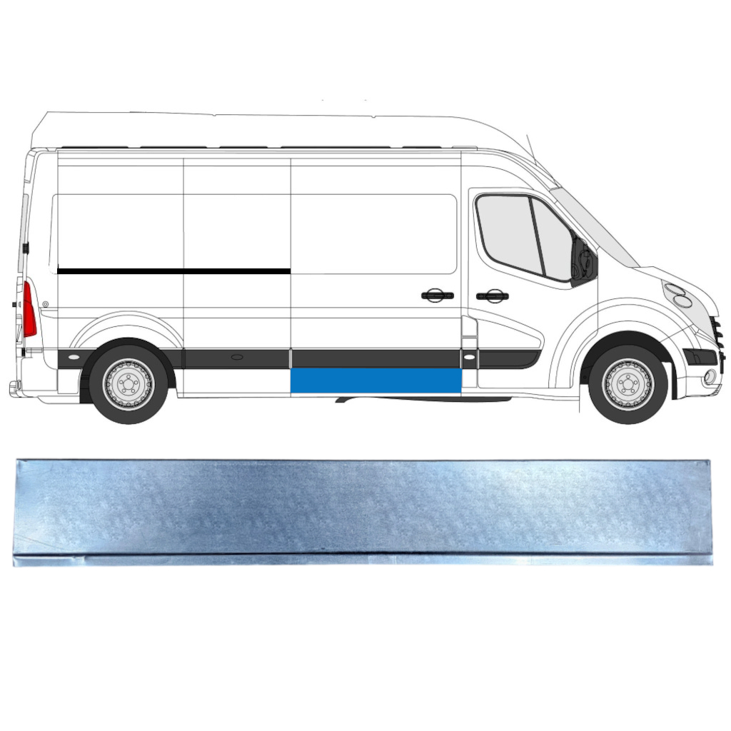 Pannello di riparazione porta scorrevole per Renault Master 2010- / Destra 12649