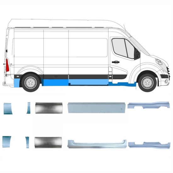 Set di pannelli di riparazione per Renault Master 2010- / Sinistra+Destra / 14927