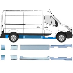 Set di pannelli di riparazione per Nissan NV400 2010- / Sinistra+Destra 15723