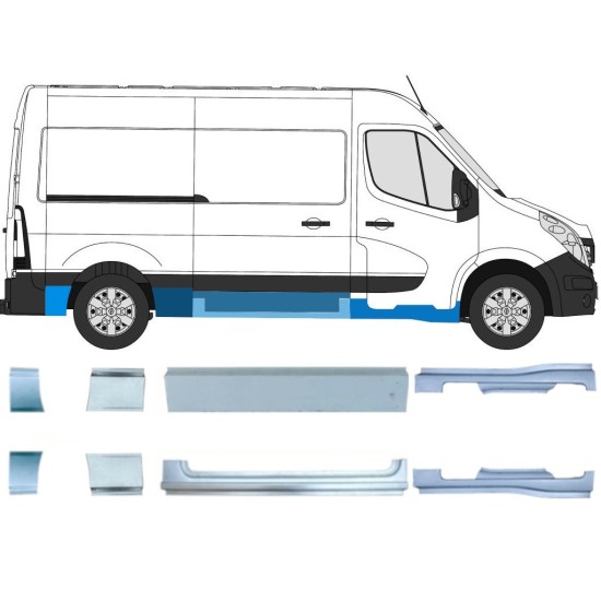 Set di pannelli di riparazione per Renault Master 2010- / Sinistra+Destra / 14926