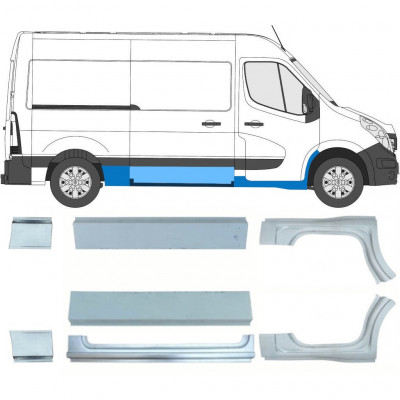 RENAULT MASTER 2010- PASSO CORTO PANNELLO DI RIPARAZIONE / SET / DESTRA + SINISTRA