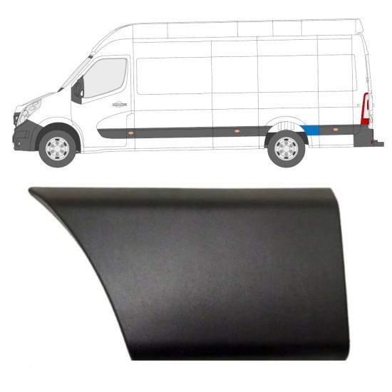 Modanatura laterale parafango posteriore dietro la ruota per Opel Movano 2010-2021 / Sinistra 16664