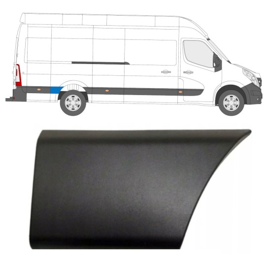 Modanatura laterale parafango posteriore dietro la ruota per Renault Master 2010- / Destra 16658
