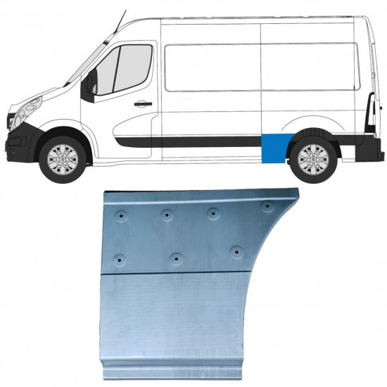 Pannello di riparazione sezione anteriore parafango posteriore per Renault Master 2010- / Sinistra 12845