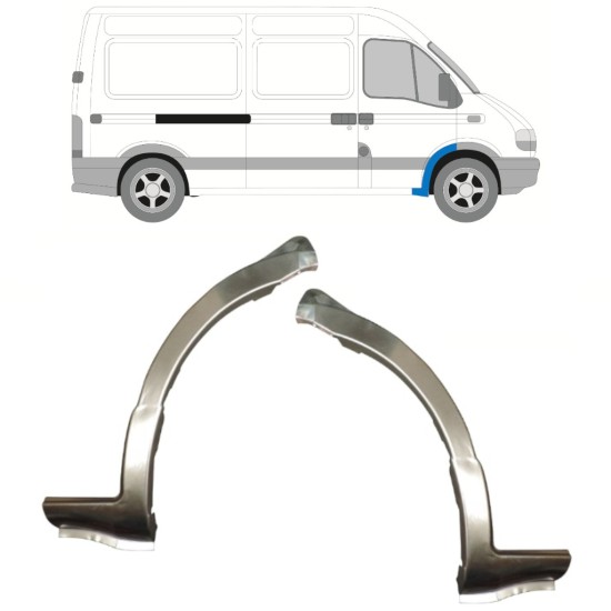Pannello di riparazione parafango anteriore per Renault Master 1998-2010 / Sinistra+Destra / Set 15356