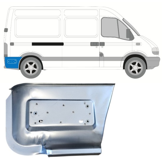 Pannello di riparazione parafango posteriore dietro la ruota per Renault Master 1998-2010 / Destra 14877 Pannello di riparazione parafango posteriore dietro la ruota per Renault Master 1998-2010 / Destra 14877