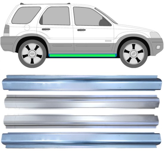 Lamiera di riparazione sottoporta e sottoporta interno per Ford Maverick 2001-2008 / Sinistra+Destra / Set 14856 Lamiera di riparazione sottoporta e sottoporta interno per Ford Maverick 2001-2008 / Sinistra+Destra / Set 14856