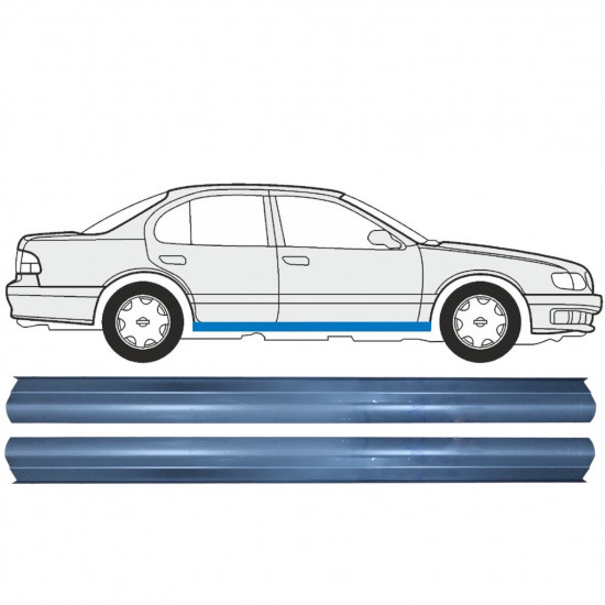 Pannello di riparazione sottoporta lamiera per Nissan Maxima 1999-2003 / Sinistra = Destra (simmetrico) / Set 9528