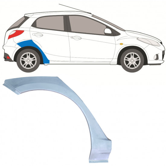 MAZDA 2 2007-2014 PASSARUOTA POSTERIORE / DESTRA