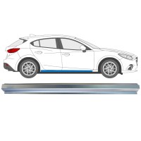 Pannello di riparazione sottoporta lamiera per Mazda 3 2013-2019 / Destra 16343