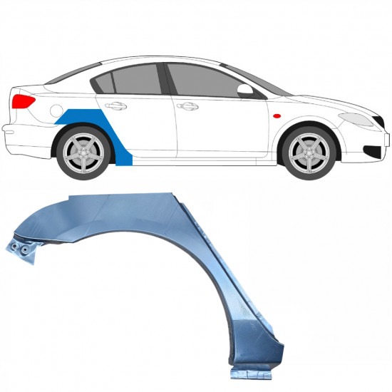 Pannello di riparazione parafango posteriore per Mazda 3 BK 2003-2009 / Destra 8605