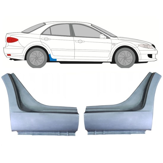 Pannello di riparazione sottoporta sotto la porta per Mazda 6 GG GY 2002-2007 / Sinistra+Destra / Set 9989