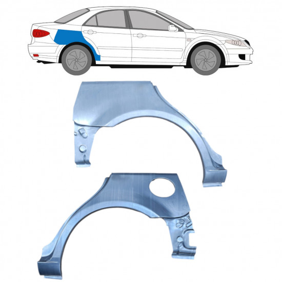 Pannello di riparazione parafango posteriore per Mazda 6 2002-2008 / Sinistra+Destra / HATCHBACK / Set 9165