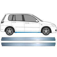 Pannello di riparazione sottoporta lamiera per Mazda 2 2003-2007 / Sinistra+Destra / Set 11356