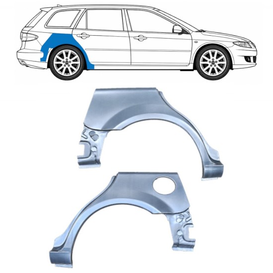 Pannello di riparazione parafango posteriore per Mazda 6 GG GY 2002-2007 / Sinistra+Destra / COMBI / Set 9164