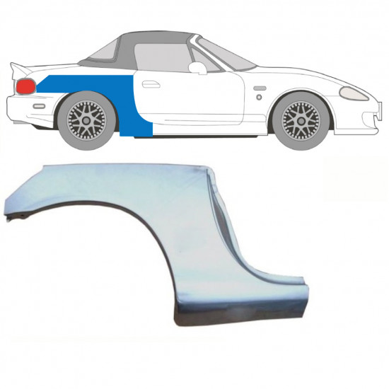 Lamiera di riparazione grande parafango posteriore per Mazda MX-5 1998-2005 NB / Destra 9327