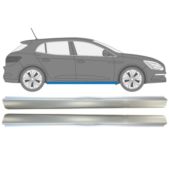 Pannello di riparazione sottoporta lamiera per Renault Megane 2016- / Sinistra+Destra / Set 15009