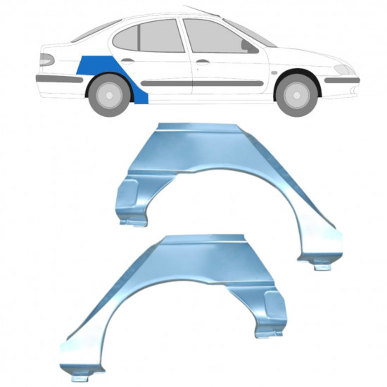 Pannello di riparazione parafango posteriore per Renault Megane Classic 1995-2003 / Sinistra+Destra / Set 10602