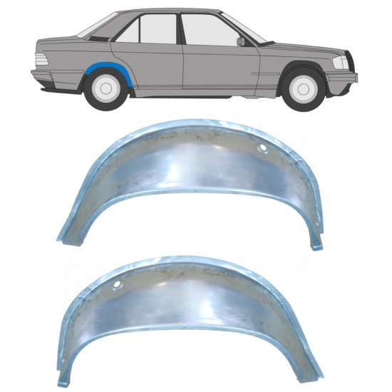 Pannello di riparazione arco ruota posteriore interno per Mercedes 190 1982-1993 / Sinistra+Destra / Set 9837