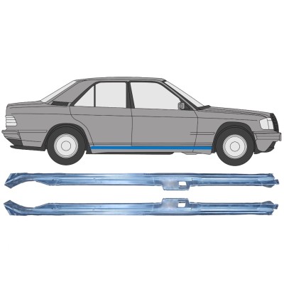Pannello di riparazione sottoporta superiore per Mercedes 190 W201 1982-1993 / Sinistra+Destra / Set 16294