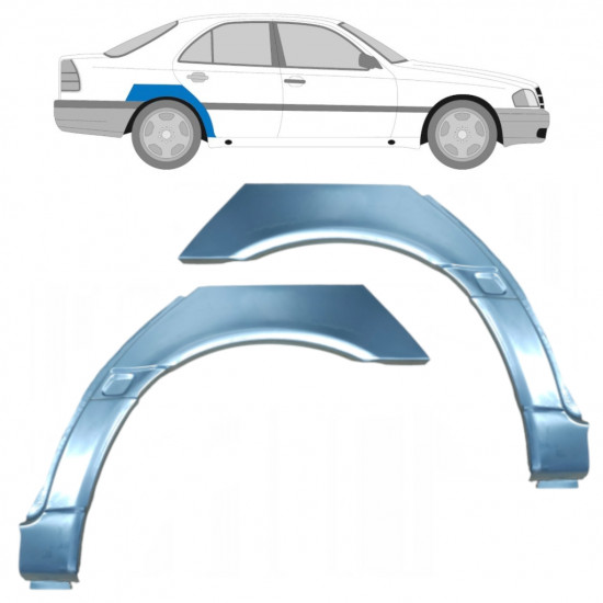 Pannello di riparazione parafango posteriore per Mercedes C-class 1993-2001 / Sinistra+Destra / Set 10414