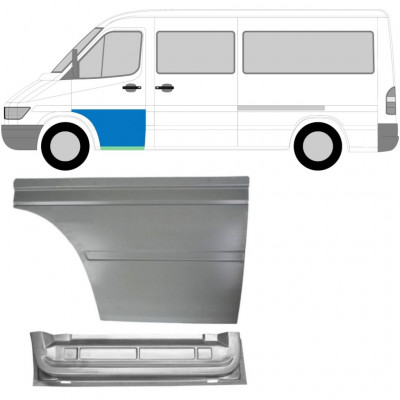 MERCEDES SPRINTER 1995-2006 FRONTALE PORTA PANNELLO DI RIPARAZIONE / INTERNO + ESTERNO / SINISTRA