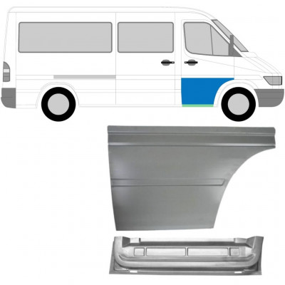 MERCEDES SPRINTER 1995-2006 FRONTALE PORTA PANNELLO DI RIPARAZIONE / INTERNO + ESTERNO / DESTRA