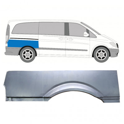 Pannello di riparazione parafango posteriore per Mercedes Vito 2003- / SWB / Destra 8283