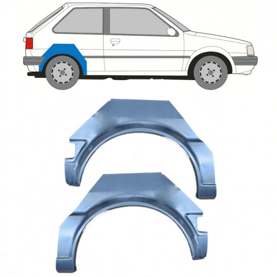 Pannello di riparazione parafango posteriore per Nissan Micra 1982-1992 / Sinistra+Destra / Set 9897