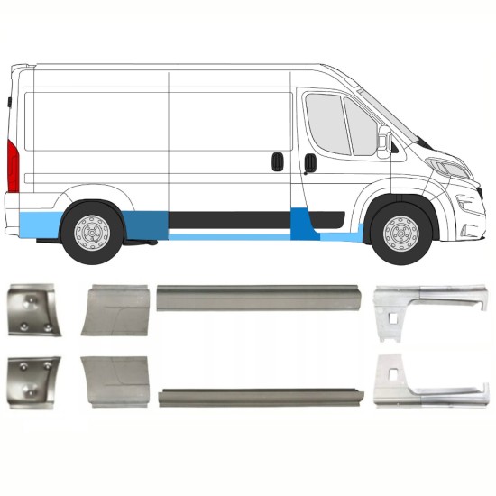 Set di pannelli di riparazione per Opel Movano 2021-2026 / Sinistra+Destra 16444