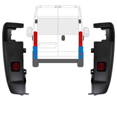 Angolo paraurti posteriore 270 gradi per Opel Movano 2021-2026 / Sinistra+Destra / Set 15797