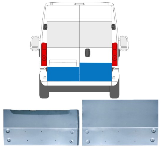 Pannello di riparazione porta posteriore per Opel Movano 2021-2026 / Sinistra+Destra 16516